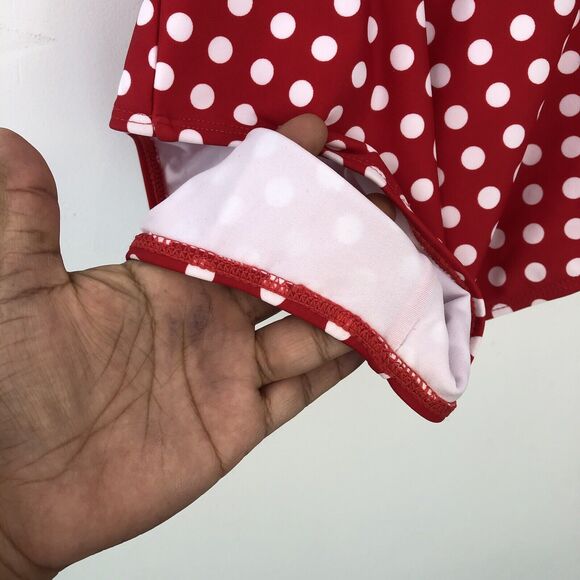 🏖️⛱️🏝️☀️Beach Joy Medium Bikini One Piece Red With White Polkadot Small - Picture 5 of 9